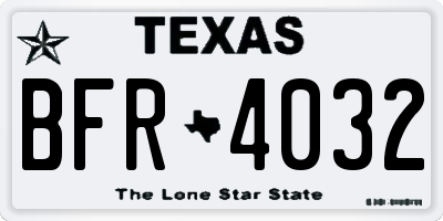TX license plate BFR4032