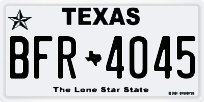 TX license plate BFR4045