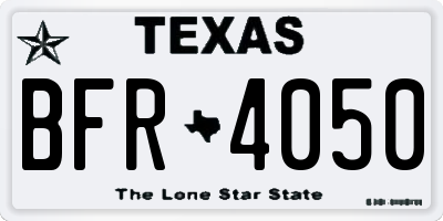 TX license plate BFR4050