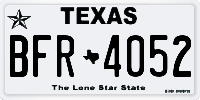 TX license plate BFR4052