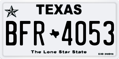 TX license plate BFR4053