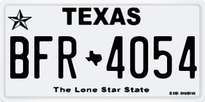 TX license plate BFR4054