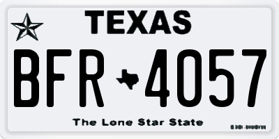 TX license plate BFR4057