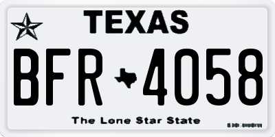 TX license plate BFR4058