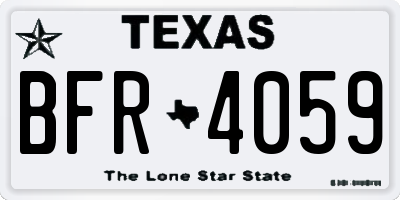 TX license plate BFR4059