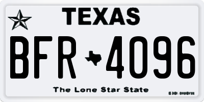 TX license plate BFR4096
