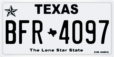 TX license plate BFR4097