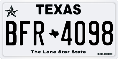 TX license plate BFR4098