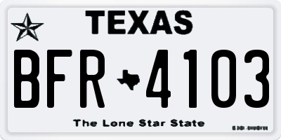 TX license plate BFR4103