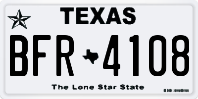 TX license plate BFR4108