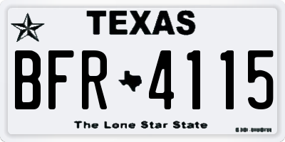 TX license plate BFR4115