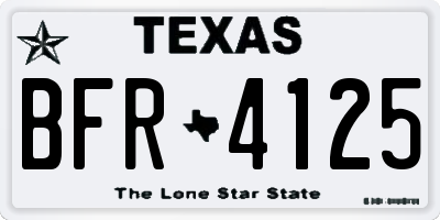 TX license plate BFR4125
