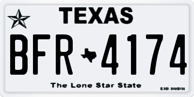 TX license plate BFR4174