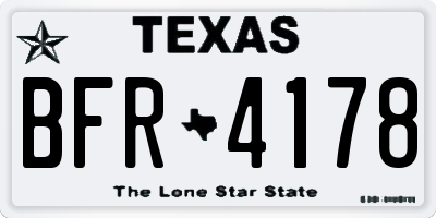TX license plate BFR4178