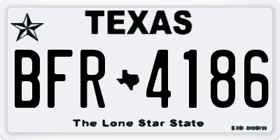 TX license plate BFR4186