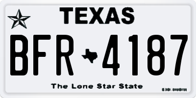 TX license plate BFR4187