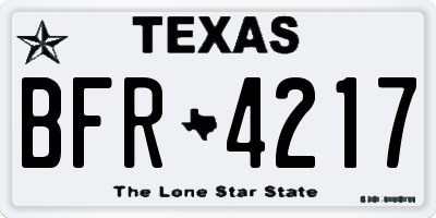 TX license plate BFR4217
