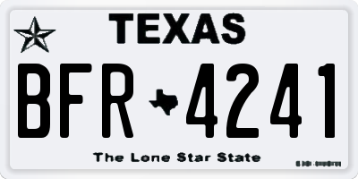 TX license plate BFR4241