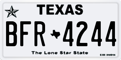 TX license plate BFR4244