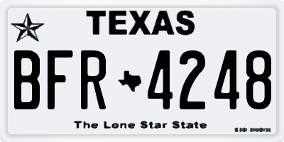 TX license plate BFR4248
