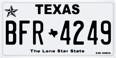 TX license plate BFR4249