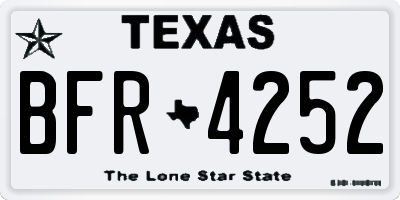 TX license plate BFR4252