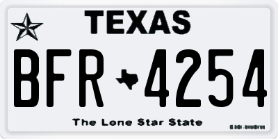 TX license plate BFR4254