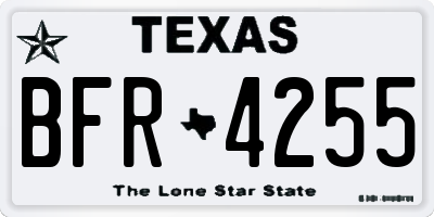 TX license plate BFR4255