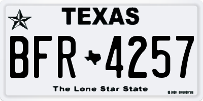 TX license plate BFR4257