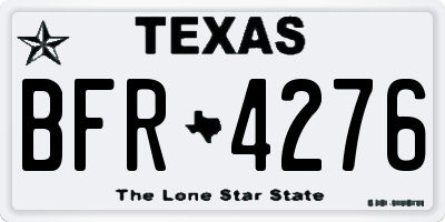 TX license plate BFR4276