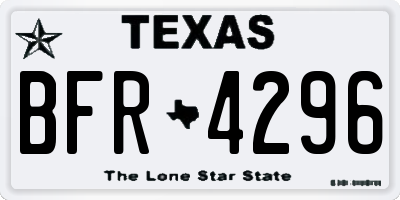 TX license plate BFR4296
