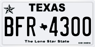 TX license plate BFR4300