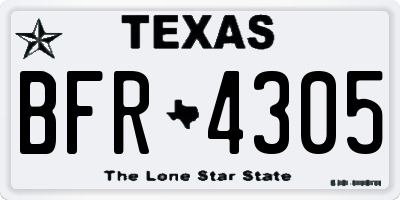 TX license plate BFR4305