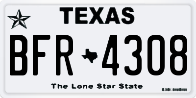 TX license plate BFR4308