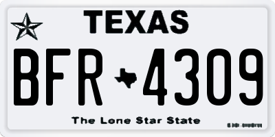 TX license plate BFR4309