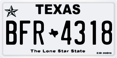 TX license plate BFR4318