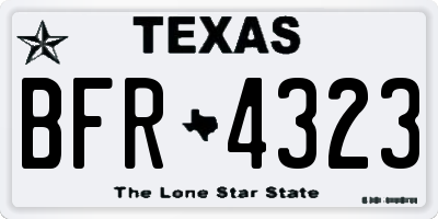 TX license plate BFR4323