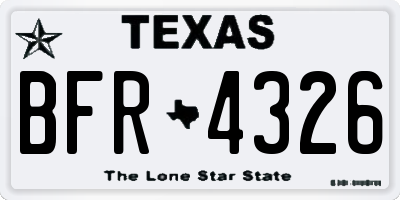 TX license plate BFR4326