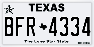 TX license plate BFR4334