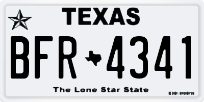 TX license plate BFR4341