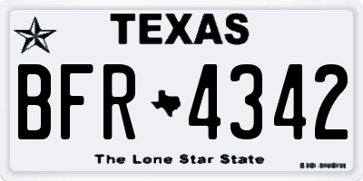 TX license plate BFR4342