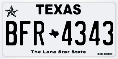 TX license plate BFR4343