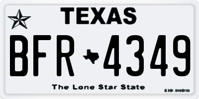 TX license plate BFR4349