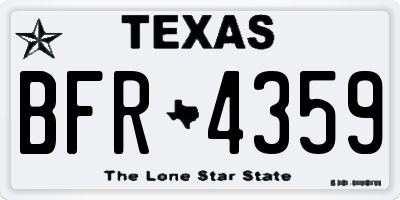 TX license plate BFR4359