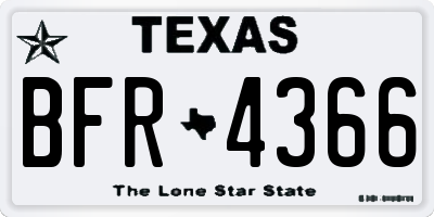 TX license plate BFR4366