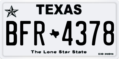 TX license plate BFR4378