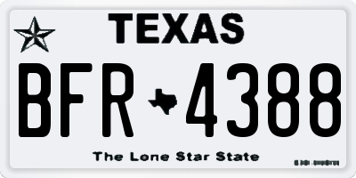 TX license plate BFR4388