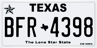 TX license plate BFR4398
