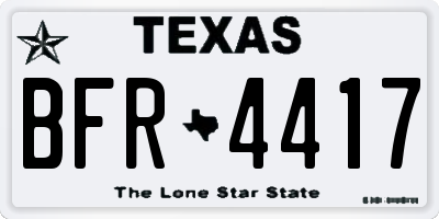 TX license plate BFR4417