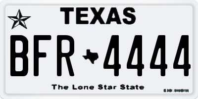 TX license plate BFR4444